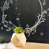 Soliflore en bois massif avec fiole en verre