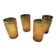 4 vintage amber glass water or orangeade glasses