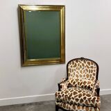 Very large Deknudt mirror with faux gold leaf frame, 1980s. Belgium
