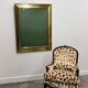 Very large Deknudt mirror with faux gold leaf frame, 1980s. Belgium