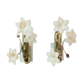 Paire d'appliques fleurs Murano 1970