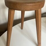 Wooden stool tripod hollow seat 1960
