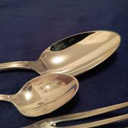 Antique silver-plated flatware set. Complete service for 12 people.