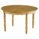 Round solid oak dining table with three extensions, mid-century Danish style, 1960s.