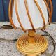 Lampe de table en rotin et bambou des années 70