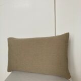 Plain beige linen cushion