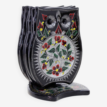 Vintage owls under glass