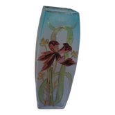 Soliflore émaillé vert art nouveau.