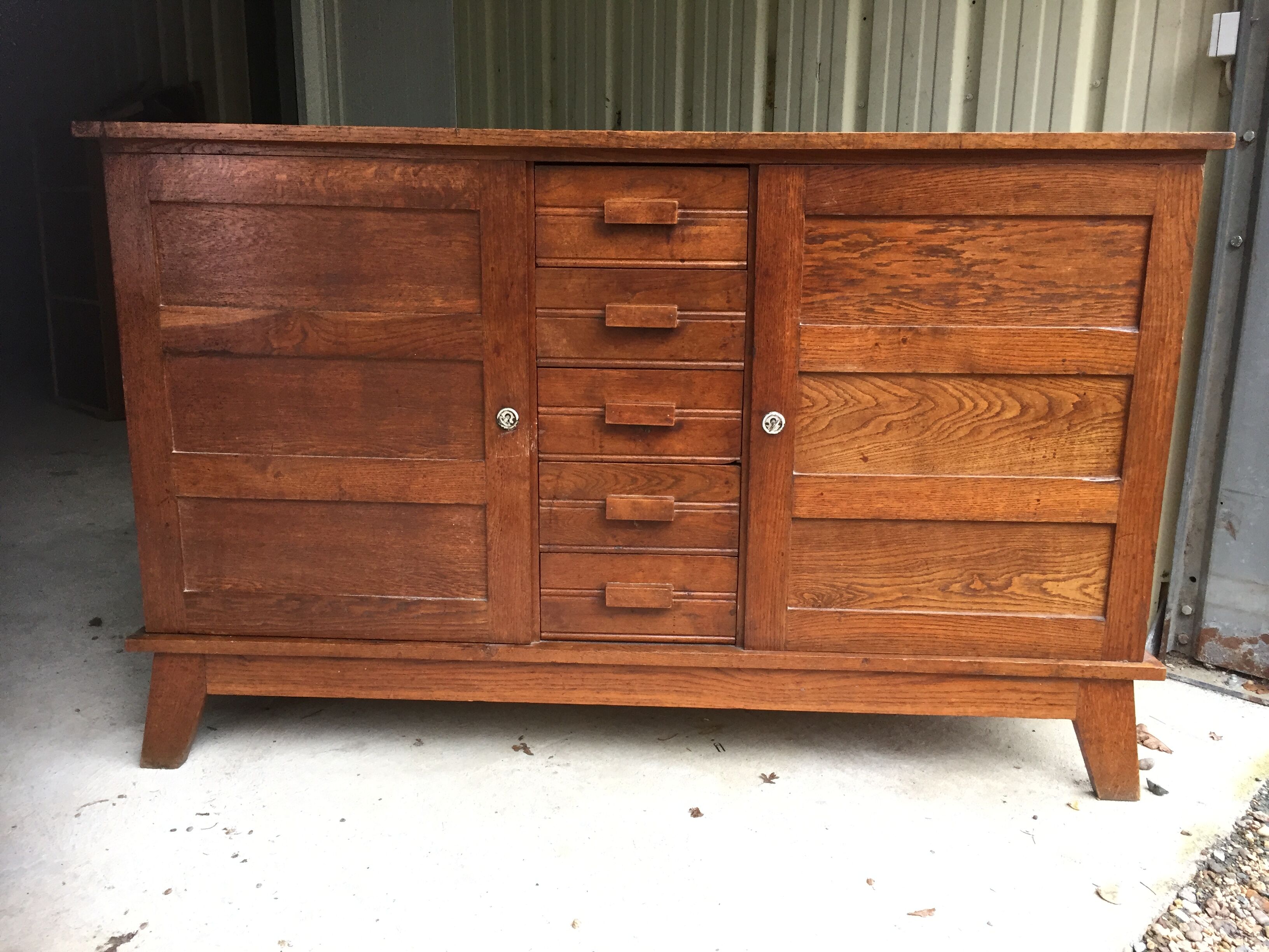 Vintage René Gabriel buffet in oak called disaster victims (reconstruction)