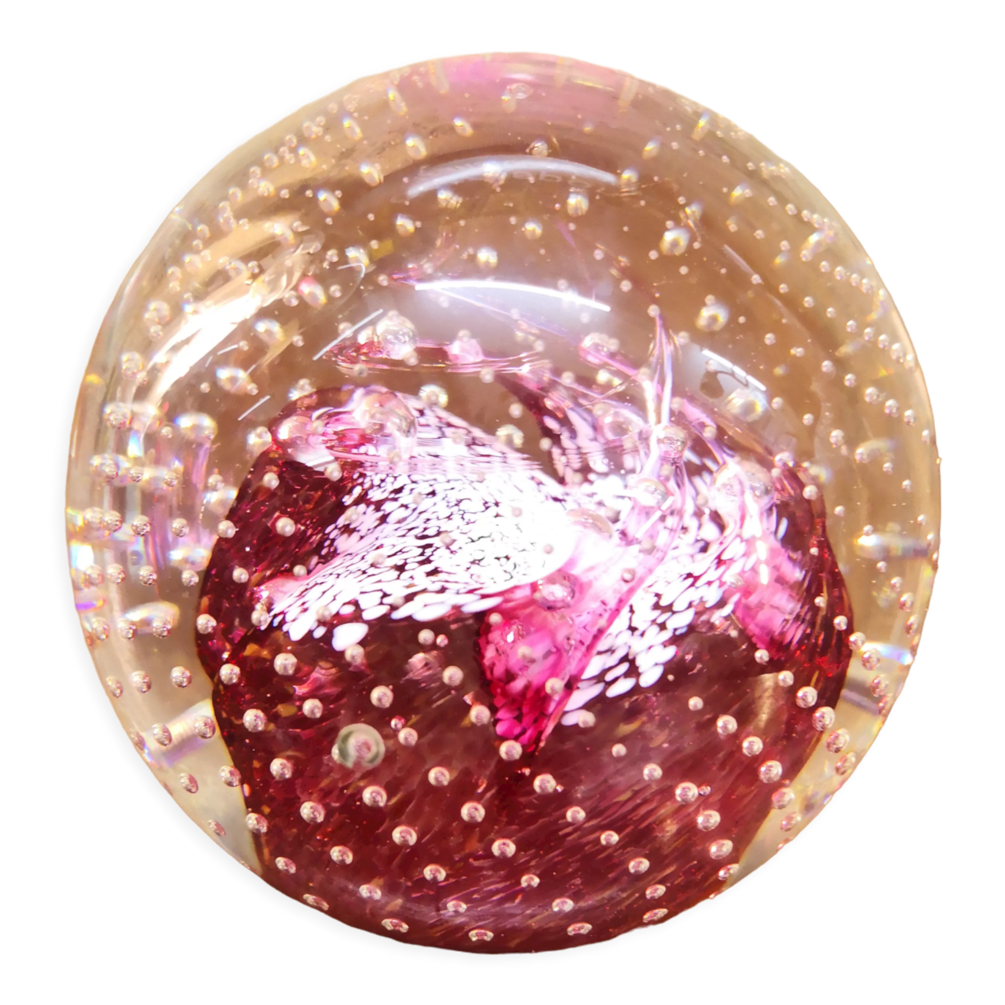 Pink paperweight, Caithness sulphide