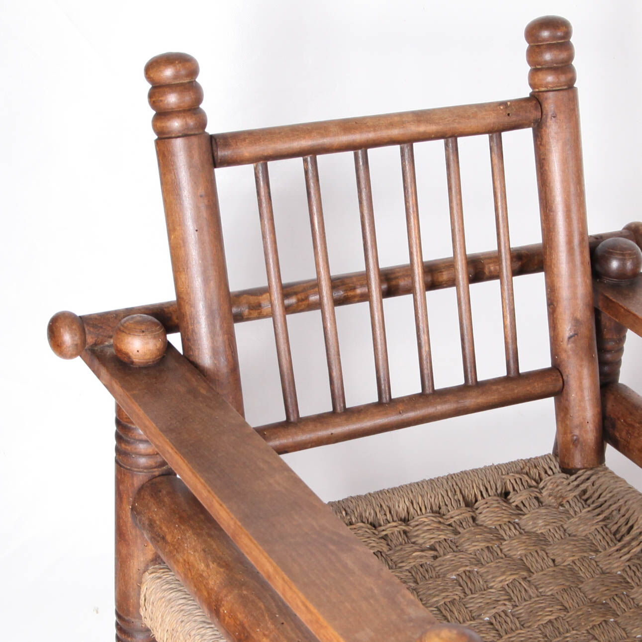 Pair of armchairs in rope and wood circa 1950