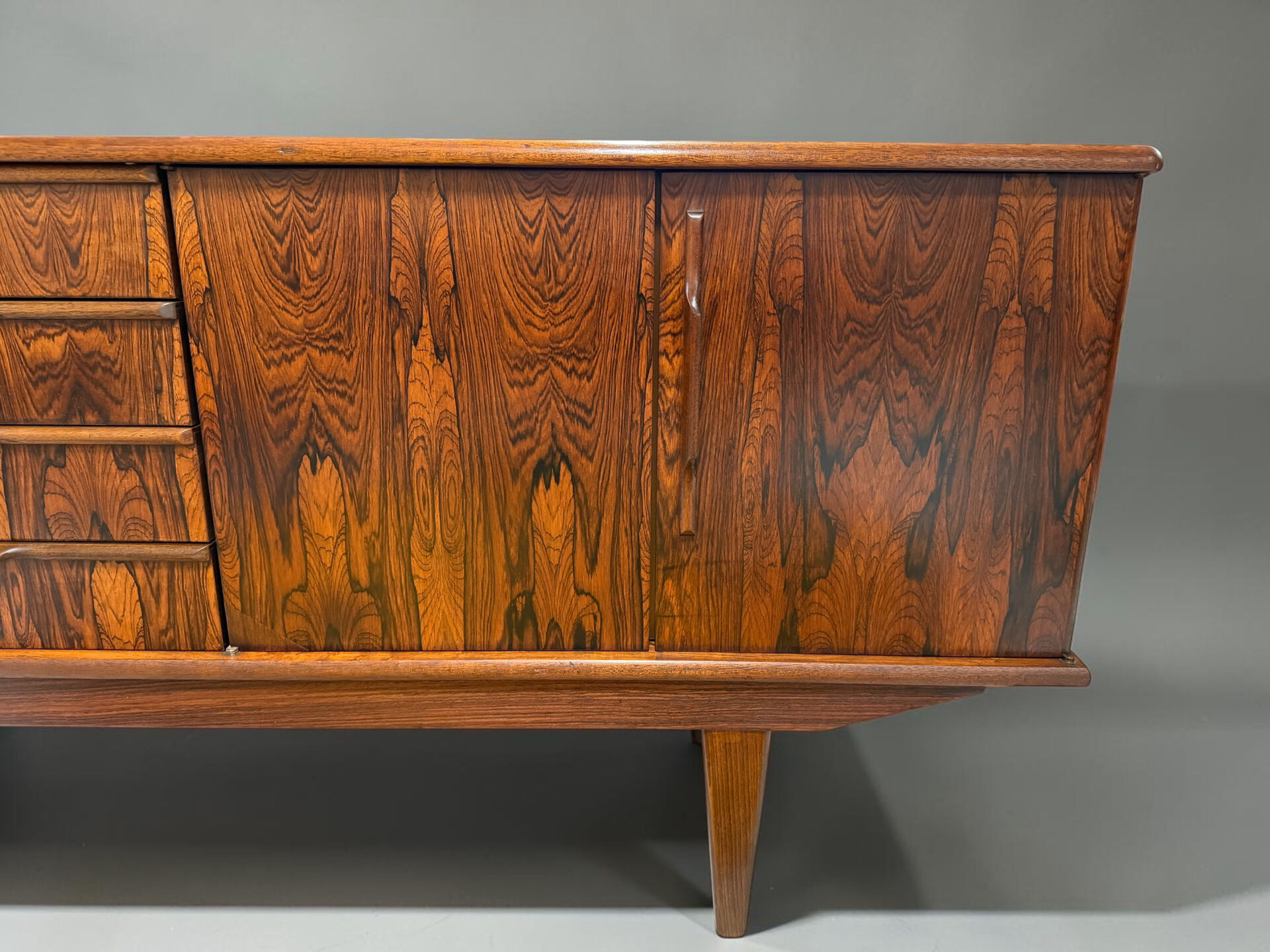 Scandinavian enfilade in rio palisander circa 1960 230 cm