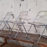 Series of 3 chairs model "plia" by Giancarlo Piretti by Castelli