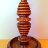Turned wood lamp