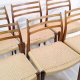Set Of 6 Dining Chairs Model 78 Made In Rosewood By N. O Møller From 1950s