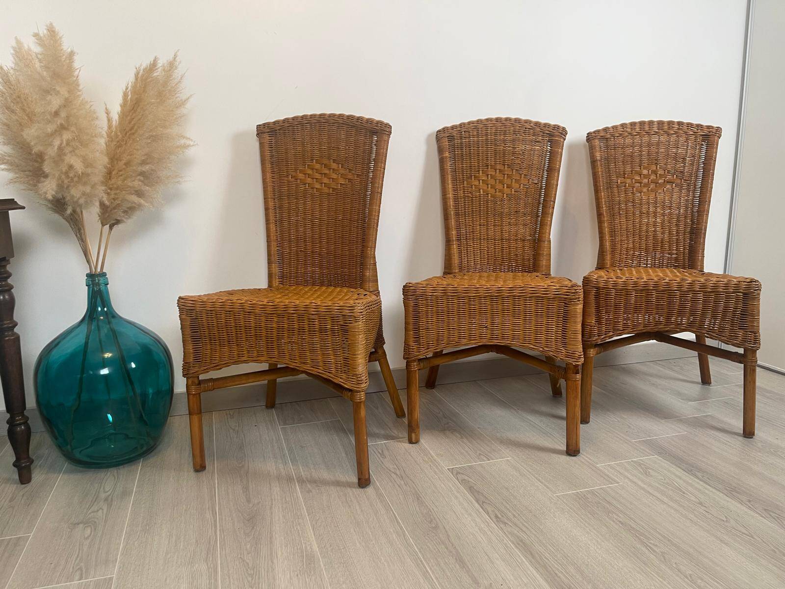 Vintage Rattan Lounge Chair (3 available)