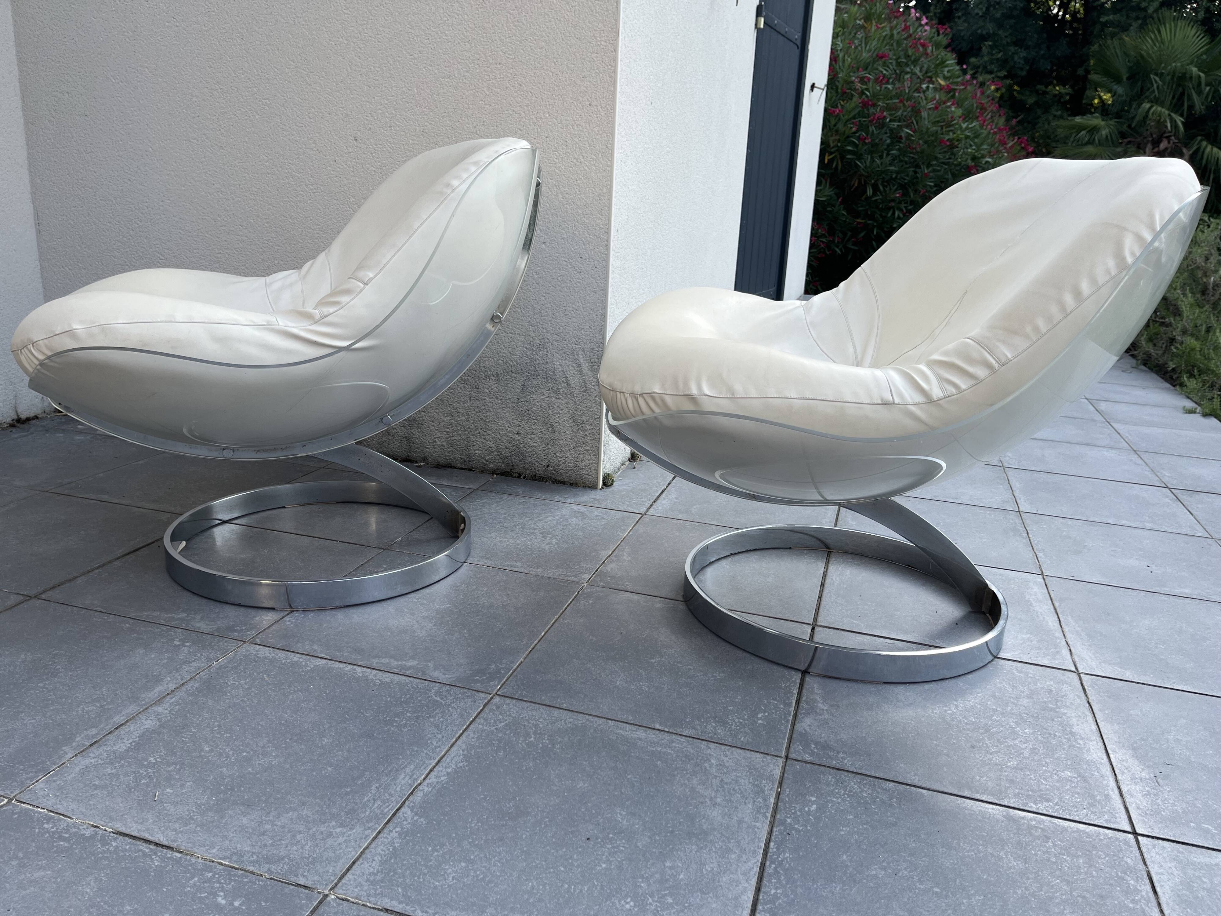 Pair of Armchairs model Sphere by Boris Tabacoff for MMM 1970