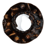 Mirror with shells in glazed stoneware
