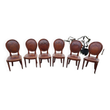 Louis XVI style mahogany chairs x 6