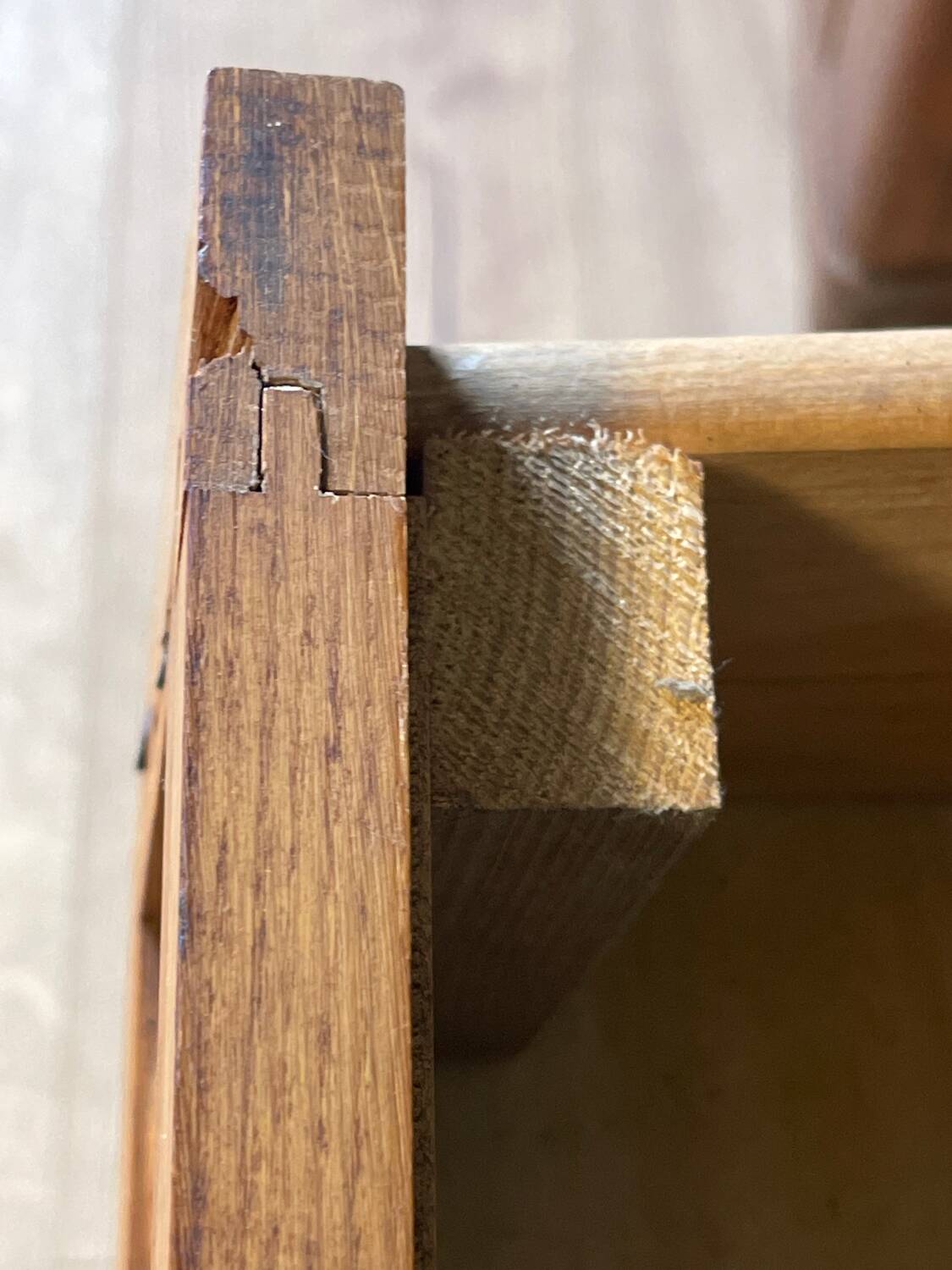 Commode vintage bois et rotin