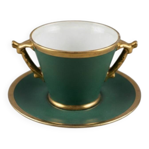Tasse à double anse - soucoupe