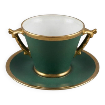 Double-handled cup and matching saucer, Maison R. Montigny & Cie, Limoges
