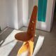6 chaises brutalistes en bois, années 70