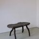 Wabi-sabi rustic dark wood side table | Belgium | Vintage
