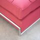 Vintage 1980s Eileen Gray Red Fabric and Metal Daybed