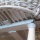 Wicker and painted wood baby cradle
