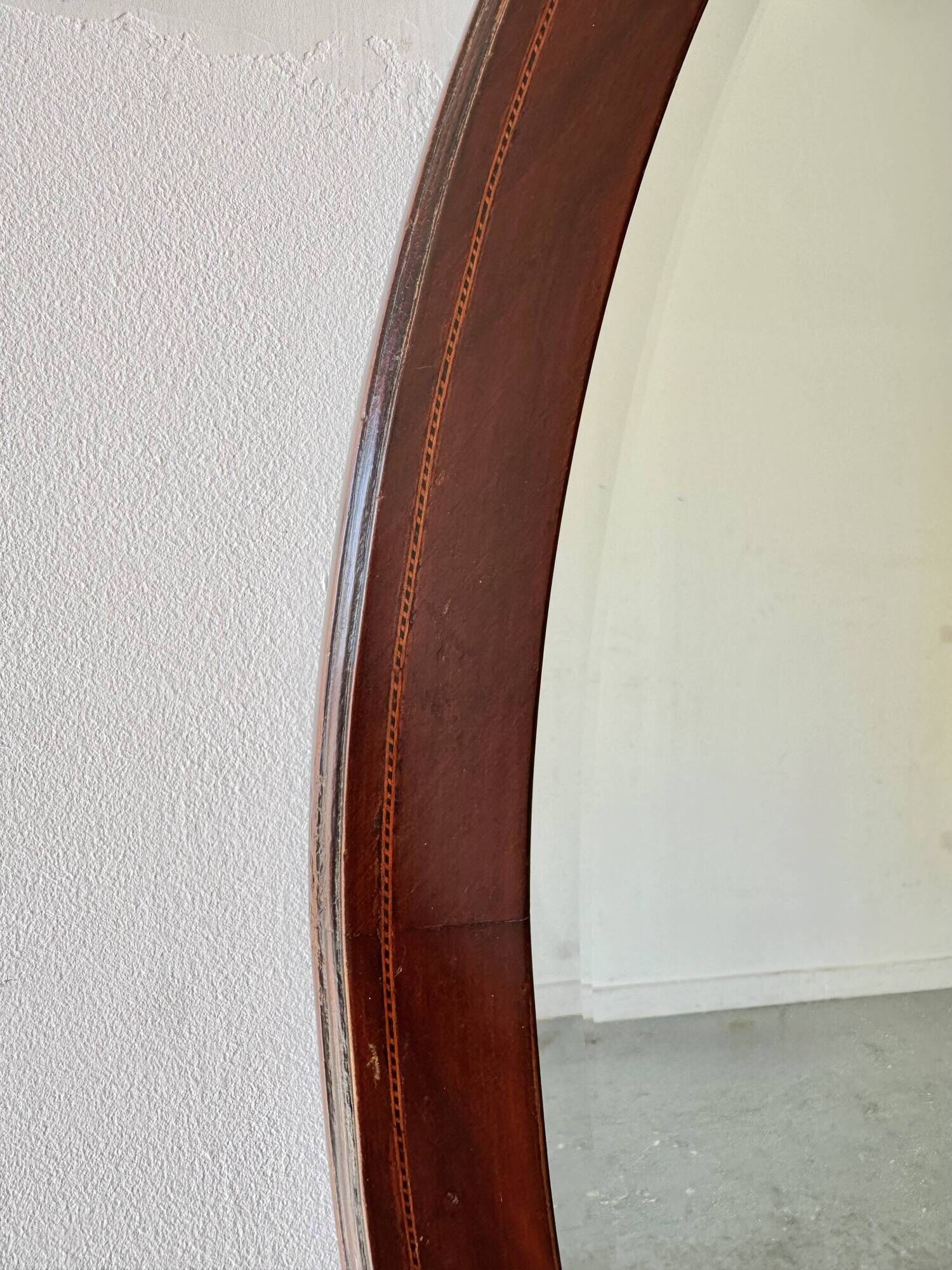 Antique Oval Mahogany Wall Mirror