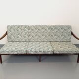 Banquette canapé 3 places scandinave Arne Wahl Iversen pour Komfort en teck