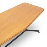 Table with a wooden top and metal frame, 1950s.