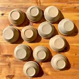Set of 12 small stoneware bowls