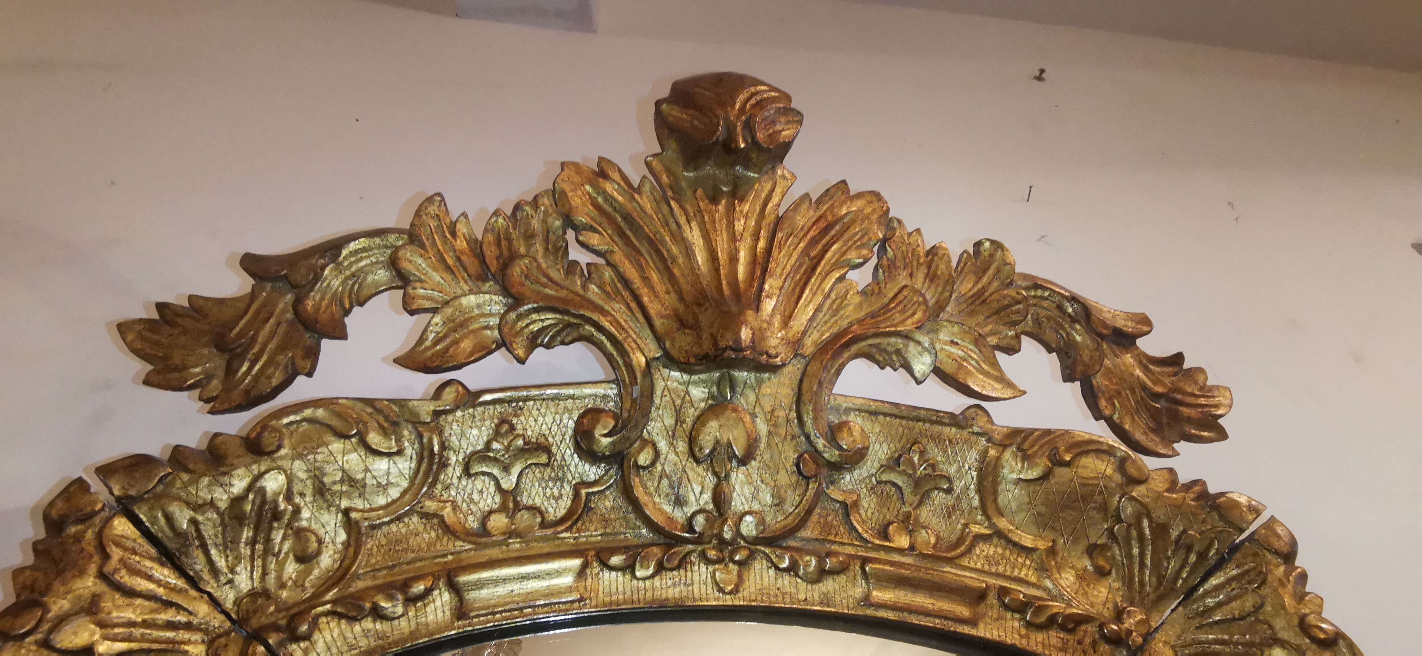 Gilded wood mirror Rockery