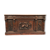 Bureau ministre en chêne richement sculpté, circa 1880
