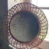 Miroir en rotin