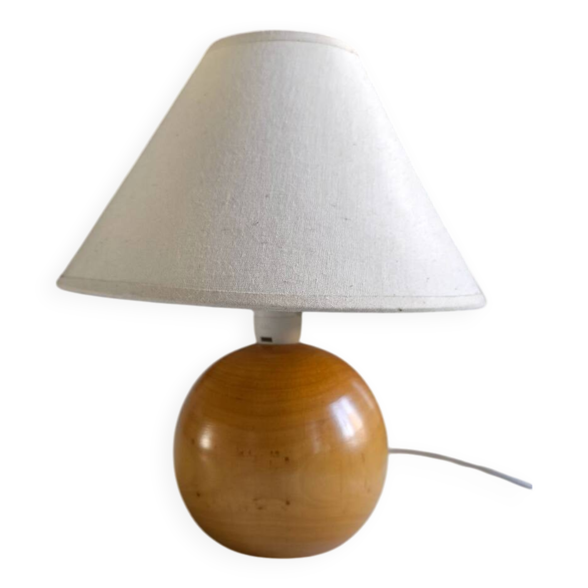 Solid walnut ball table lamp 1970