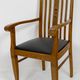 Set of 6 Art Nouveau chairs and armchairs in oak and leather.
