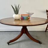 Regency Style Round Coffee Table Leather Top