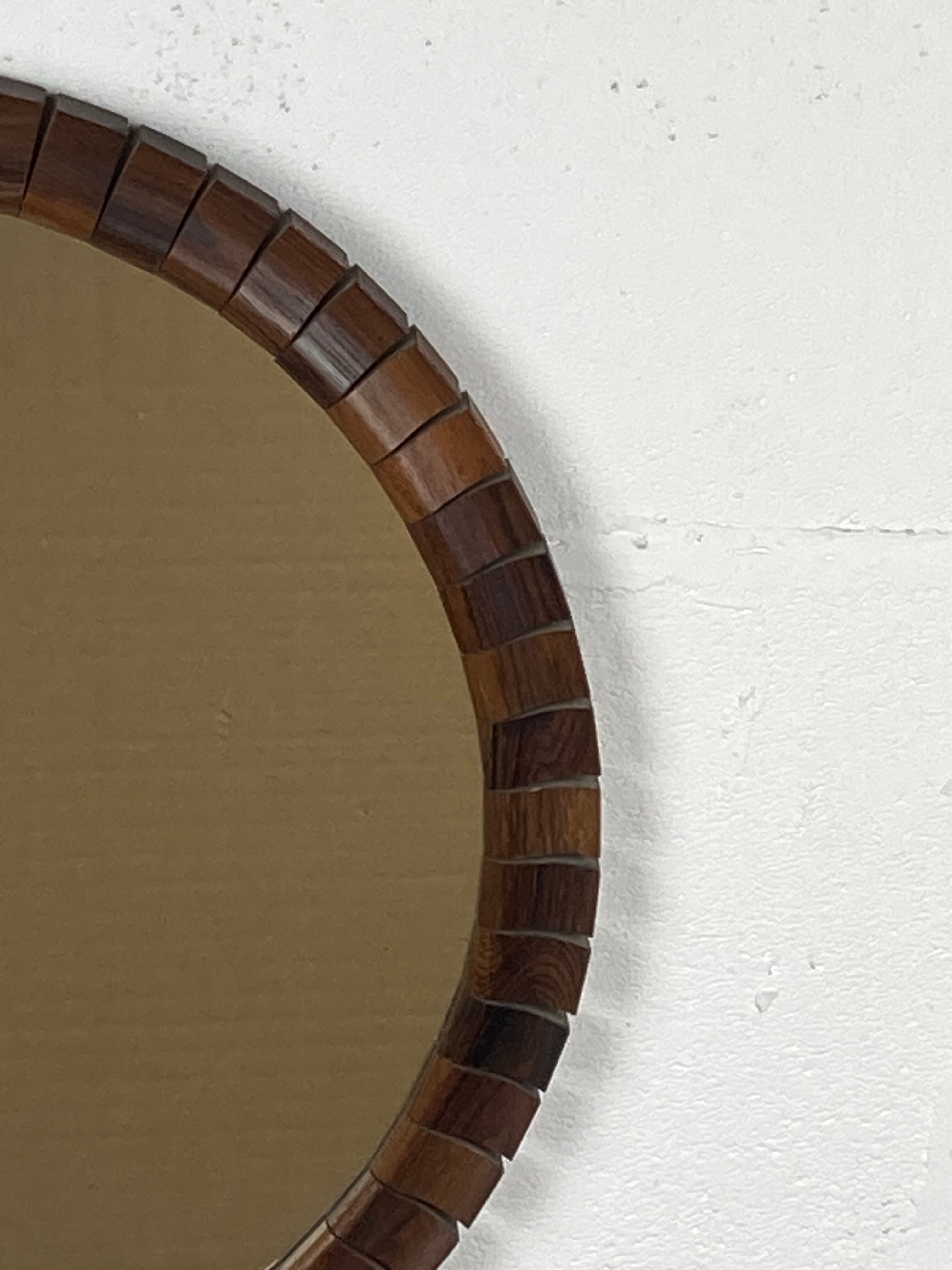Mid-Century Danish Teak & Rosewood Mirror, 1960s