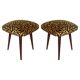 Pair of leopard velvet stools mid-century, Europe, 1960s