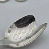 Set of twelve silver-plated metal spoons for oysters or sorbets