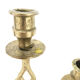 Pair of golden brass candle holders, 1970