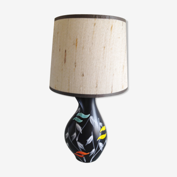Lampe de chevet en ceramique polychrome / vintage années 60-70