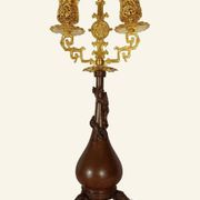 Pair of Japanese-style Candelabra by Ferdinand Barbedienne and Edouard Lievre.