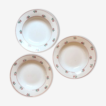 Set of 3 hollow plates "Solange" in earthenware, Digoin – Sarreguemines