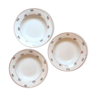 Set of 3 hollow plates "Solange" in earthenware, Digoin – Sarreguemines