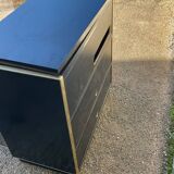 Vintage black and gold TV cabinet from the 70s/80s