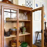 Cupboard, showcase 2 doors in dark wood